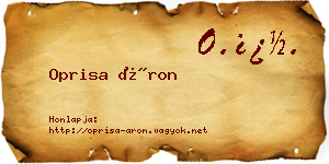 Oprisa Áron névjegykártya